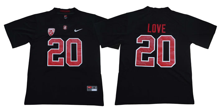 Stanford Cardinal #20 Bryce Love Blackout College Football Jersey
