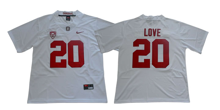 Stanford Cardinal #20 Bryce Love White Nike College Football Jersey
