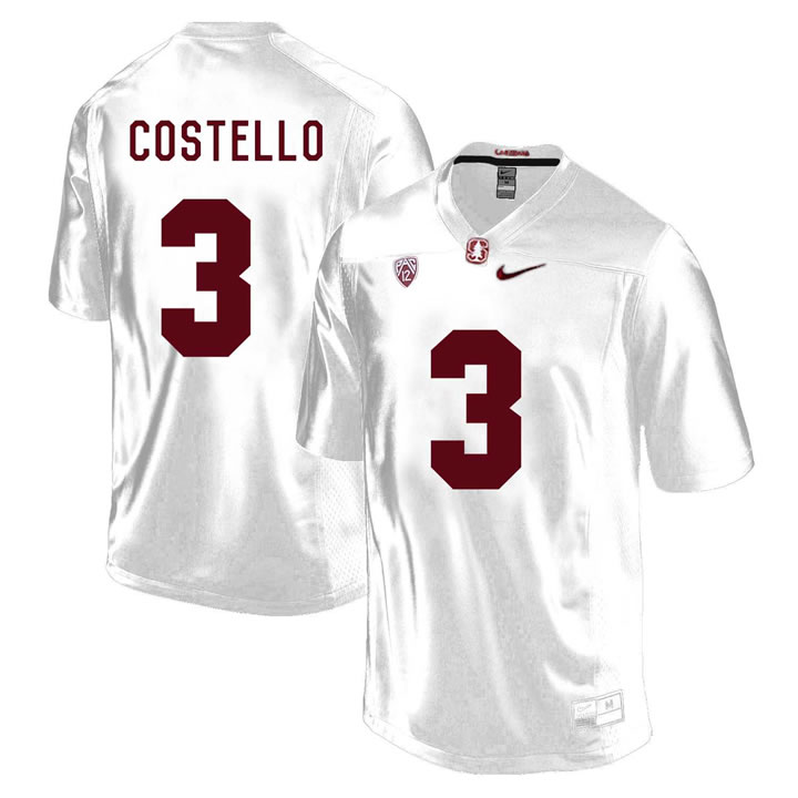 Stanford Cardinal #3 K.J. Costello White College Football Jersey