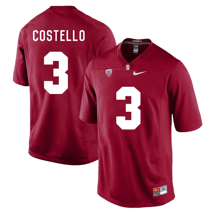 Stanford Cardinal #3 K.J. Costello Cardinal College Football Jersey