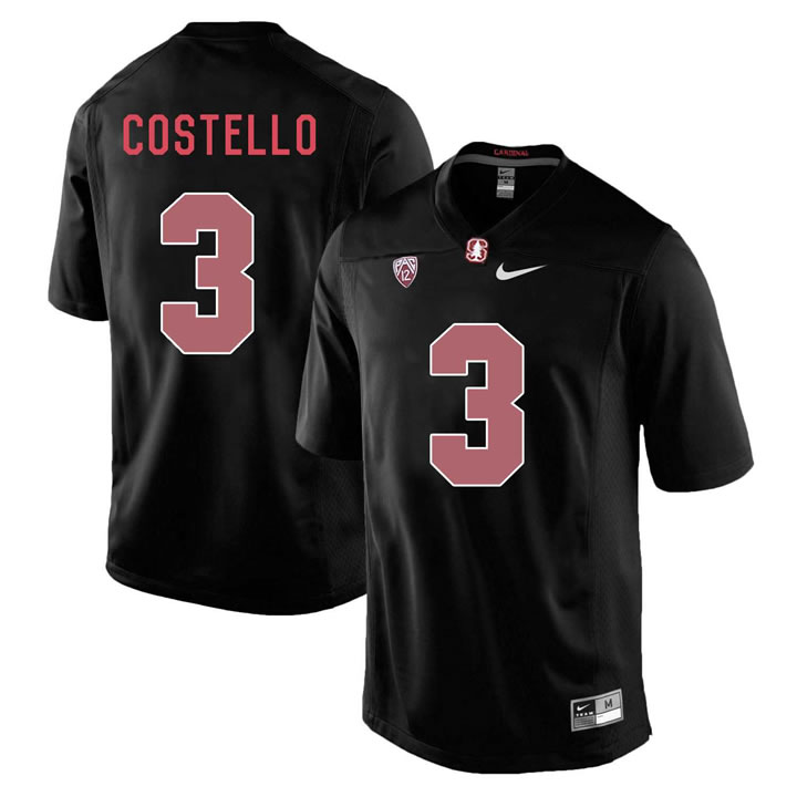 Stanford Cardinal #3 K.J. Costello Blackout College Football Jersey