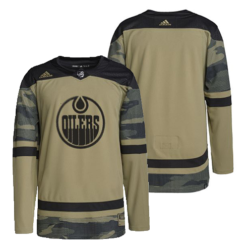 Mens NHL Edmonton Oilers #Blank Adidas Camo Military Appreciation Authentic