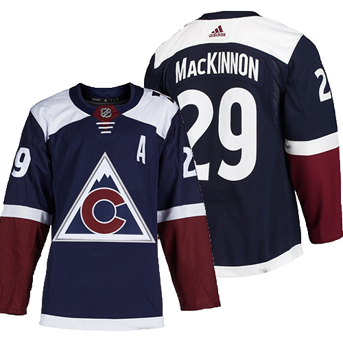 Mens NHL Colorado Avalanche #29 Nathan MacKinnon Adidas Primegreen Alternate Navy