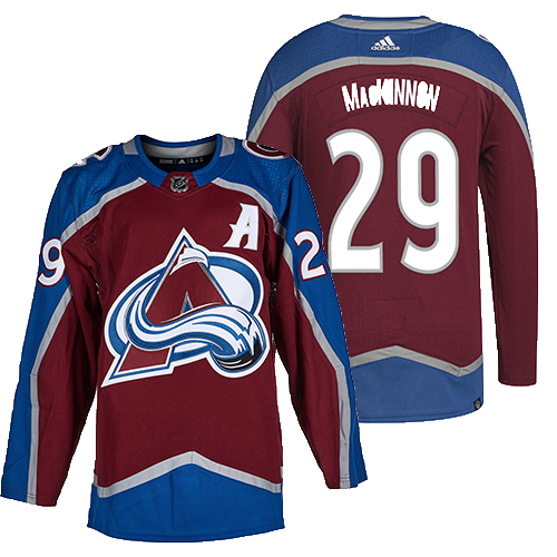 Mens NHL Colorado Avalanche #29 Nathan MacKinnon Adidas Primegreen Home Burgundy