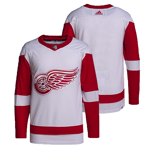 Customized Mens NHL Detroit Red Wings Adidas Primegreen Away White