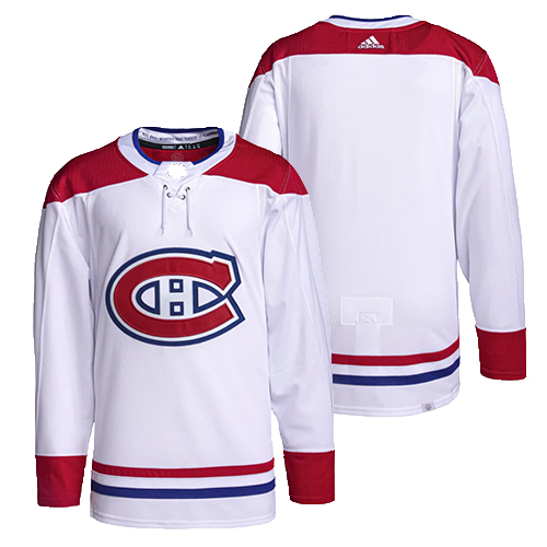 Customized Mens NHL Montreal Canadiens Adidas Primegreen Away White