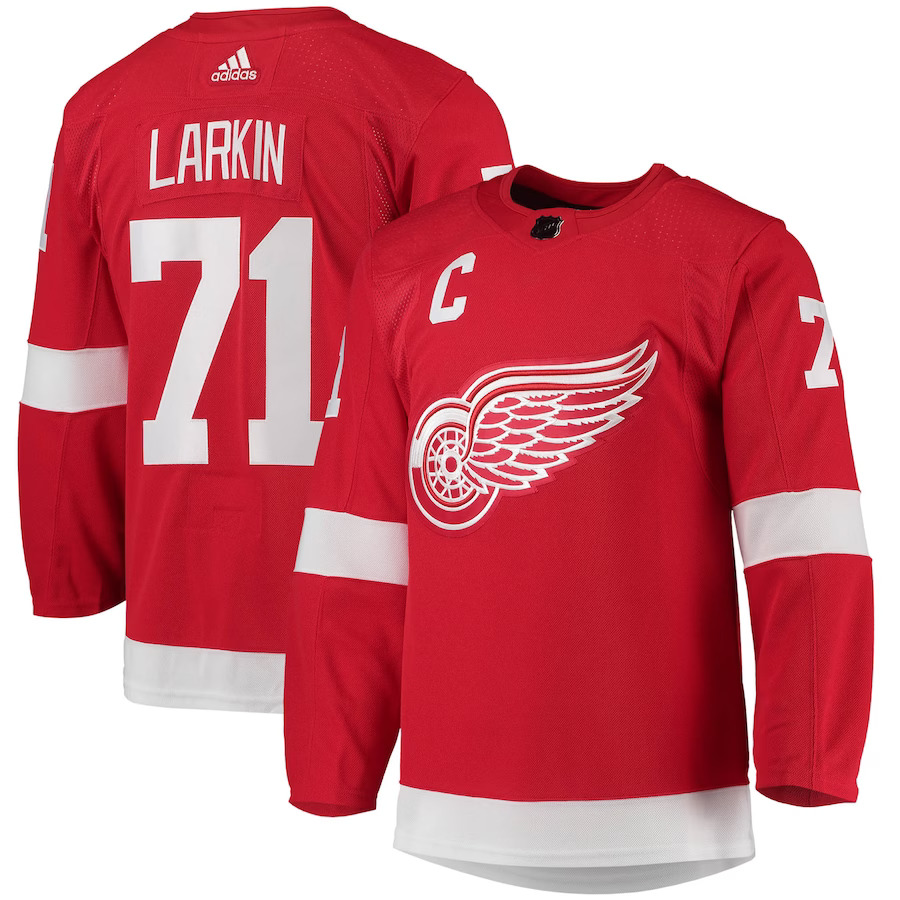 Mens NHL Detroit Red Wings #71 Dylan Larkin Adidas Primegreen Home Red
