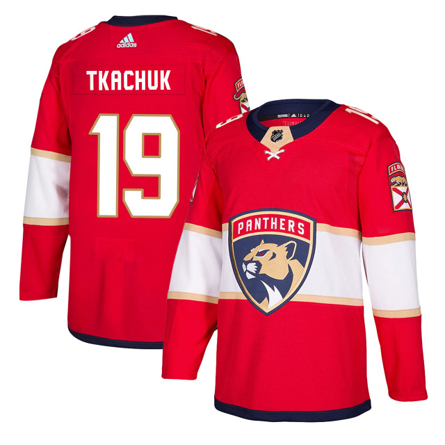Mens NHL Florida Panthers #19 Matthew Tkachuk Adidas Primegreen Home Red