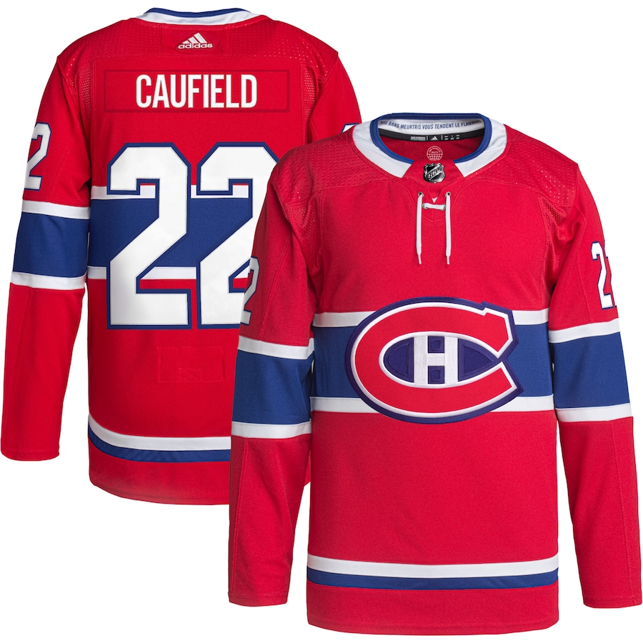 Mens NHL Montreal Canadiens #22 Cole Caufield Adidas Primegreen Home Red
