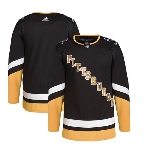Customized Mens NHL Pittsburgh Penguins Adidas Primegreen Alternate Black