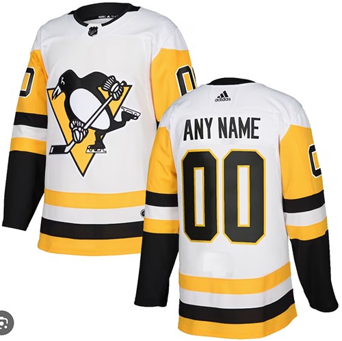 Customized Mens NHL Pittsburgh Penguins Adidas Primegreen Home White