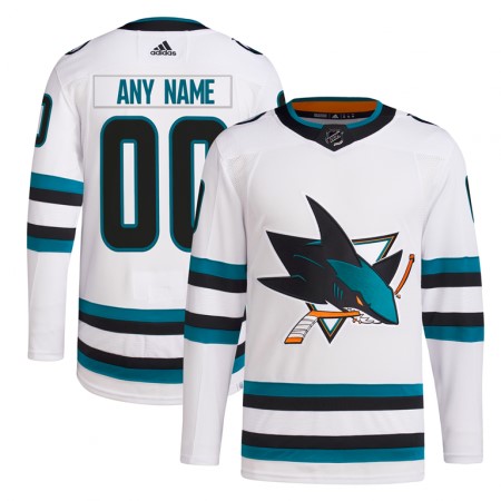 Customized Mens NHL San Jose Sharks Adidas Primegreen Away White