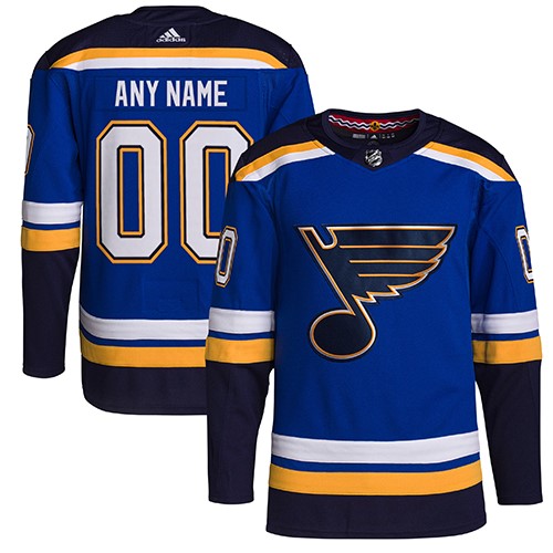 Customized Mens NHL St. Louis Blues Adidas Primegreen Home Blue