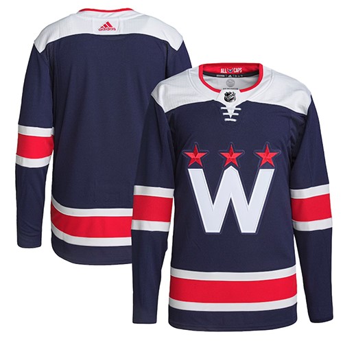Customized Mens NHL Washington Capitals Adidas Primegreen Alternate Navy