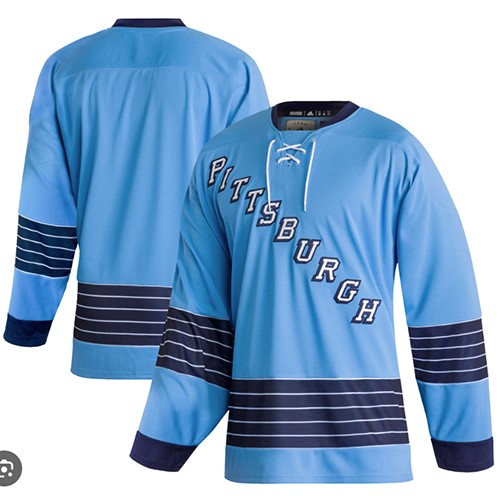 Mens NHL Pittsburgh Penguins #Blank Adidas Sky Blue Team Classics Jersey