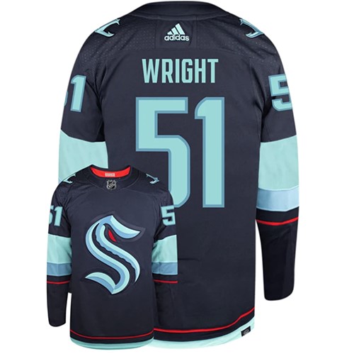 Mens NHL Seattle Kraken #51 Shane Wright Adidas Primegreen Home Navy
