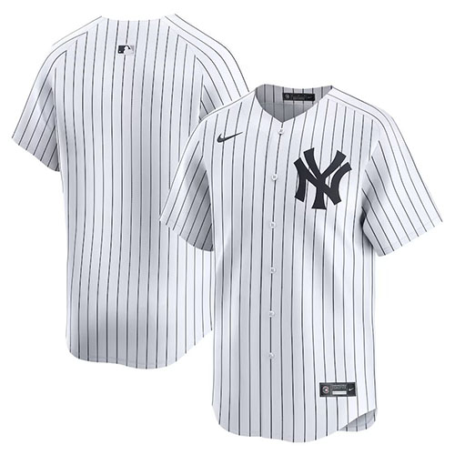 Customized Mens MLB New York Yankees Nike White Home Limited Jersey