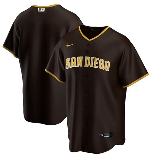 Customized Mens MLB San Diego Padres Nike Brown Alternate Replica Team Jersey