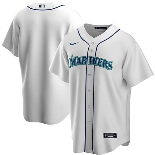 Customized Mens MLB Seattle Mariners Nike White Home Replica Team Jersey