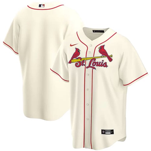 Customized Mens MLB St. Louis Cardinals Nike Cream Alternate Replica Team Jersey