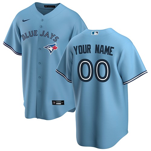 Customized Mens MLB Toronto Blue Jays Nike Alternate Powder Blue Replica Team Jersey