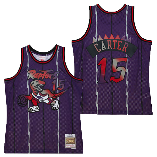 Mens NBA Toronto Raptors #15 Vince Carter Mitchell & Ness 1998-99 Big Face 7.0 Hardwood Classics Swingman Jersey