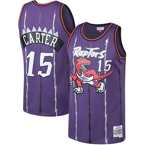 Mens NBA Toronto Raptors #15 Vince Carter Mitchell & Ness 1998-99 Purple Hardwood Classics Swingman
