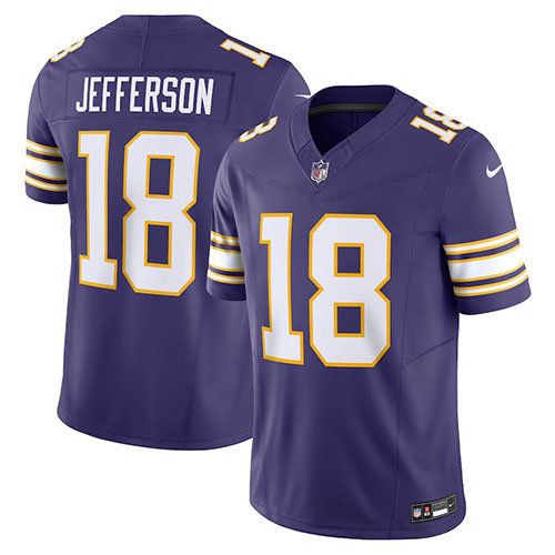 Mens NFL Minnesota Vikings #18 Justin Jefferson Alternate Nike Vapor F.U.S.E. Limited Jersey