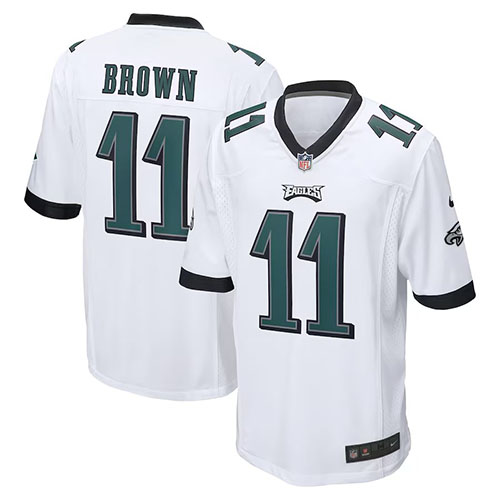 Mens NFL Philadelphia Eagles #11 A.J. Brown Nike Game Player Jersey