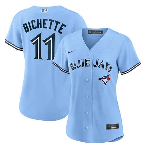 Womens MLB Toronto Blue Jays #11 Bo Bichette Nike Powder Blue Alternate Replica Team Jersey