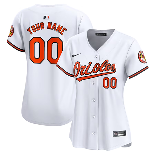 Customized Women Baltimore Orioles Nike Women's Home Limited Custom Jersey - White