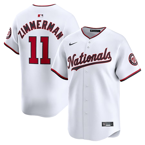 Mens #11 Ryan Zimmerman Washington Nationals Nike Home Limited Player Jersey - White