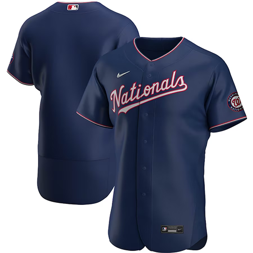 Mens #Blank Washington Nationals Nike Alternate Authentic Team Jersey - Navy