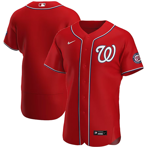 Mens #Blank Washington Nationals Nike Alternate Authentic Team Jersey - Red