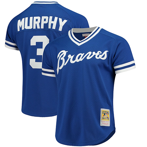 Atlanta Braves #3 Dale Murphy Mitchell & Ness Cooperstown Mesh Batting Practice Jersey - Royal