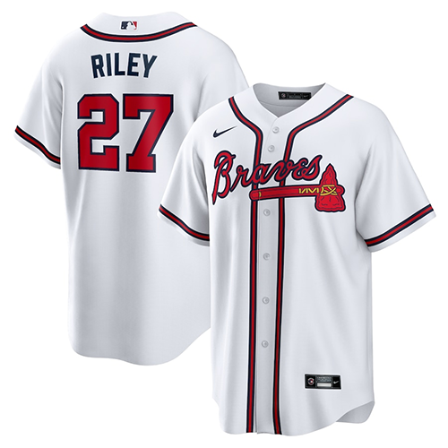 Atlanta Braves #27 Austin Riley Nike Home Replica Player Jersey - White