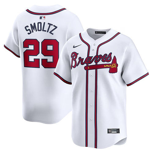 Atlanta Braves #29 John Smoltz Nike Home Limited Player Jersey - White
