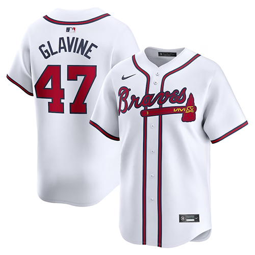 Atlanta Braves #47 Tom Glavine Nike Home Limited Player Jersey - White