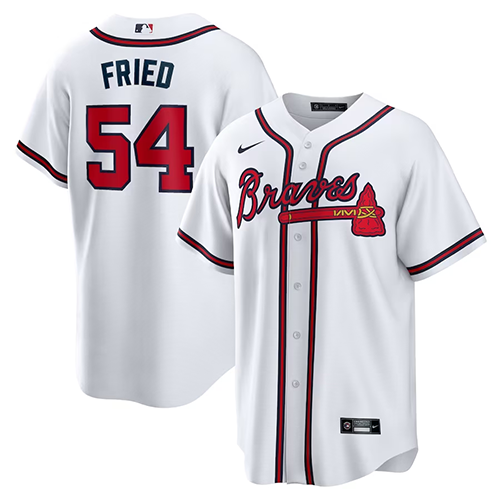 Atlanta Braves #54 Max Fried Nike Home Replica Player Jersey - White