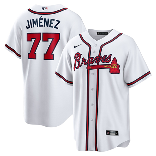Atlanta Braves #77 Joe Jimenez Nike Home Replica Player Jersey - White