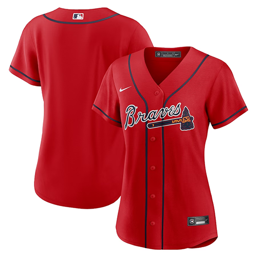 Atlanta Braves Womens #Blank Nike Alternate Replica Team Jersey - Red