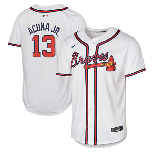 Atlanta Braves Youth #13 Ronald Acu?a Jr. Nike Home Limited Player Jersey - White