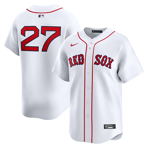 Boston Red Sox #27 Carlton Fisk Nike Home Limited Player Jersey - White