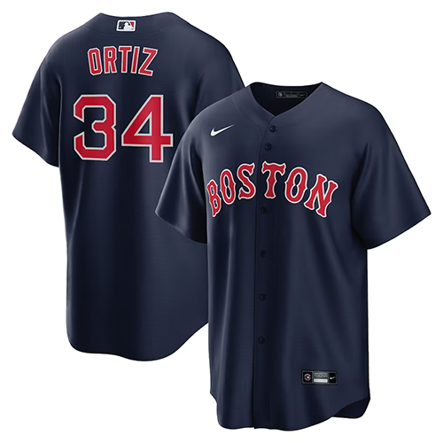 Boston Red Sox #34 David Ortiz Nike Alternate Replica Player Jersey - Navy