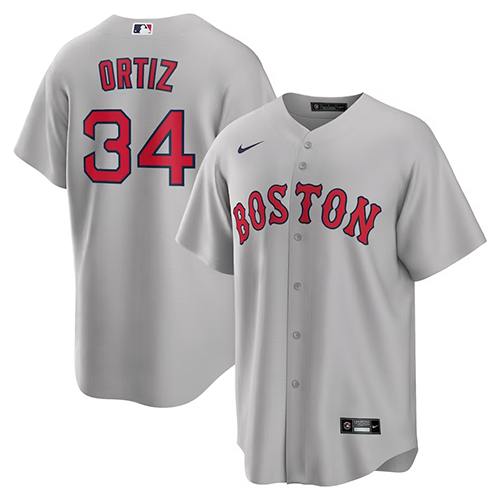 Boston Red Sox #34 David Ortiz Nike Road Replica Player Jersey - Gray