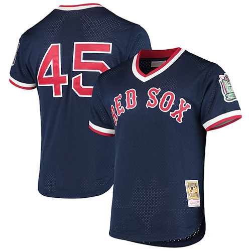 Boston Red Sox #45 Pedro Martinez Mitchell & Ness 1999 Cooperstown Collection Mesh Batting Practice Jersey - Navy