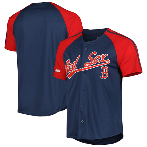 Boston Red Sox #Blank Stitches Button-Down Raglan Fashion Jersey - Navy