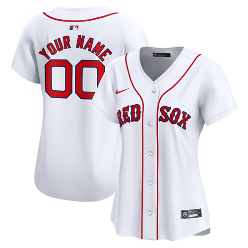 Boston Red Sox Customized Womens Nike Home Limited Custom Jersey - White