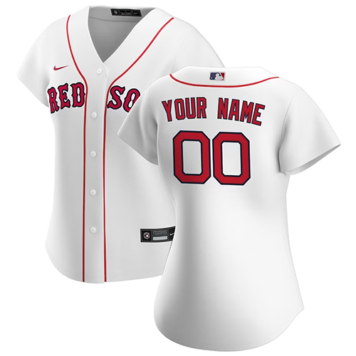 Boston Red Sox Customized Womens Nike Home Replica Custom Jersey - White