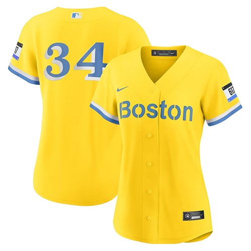 Boston Red Sox Womens #34 David Ortiz Nike City Connect Replica Player Jersey - Gold